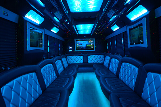 Modern party buses in Newport News, Virginia