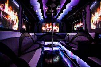Interior of a party bus