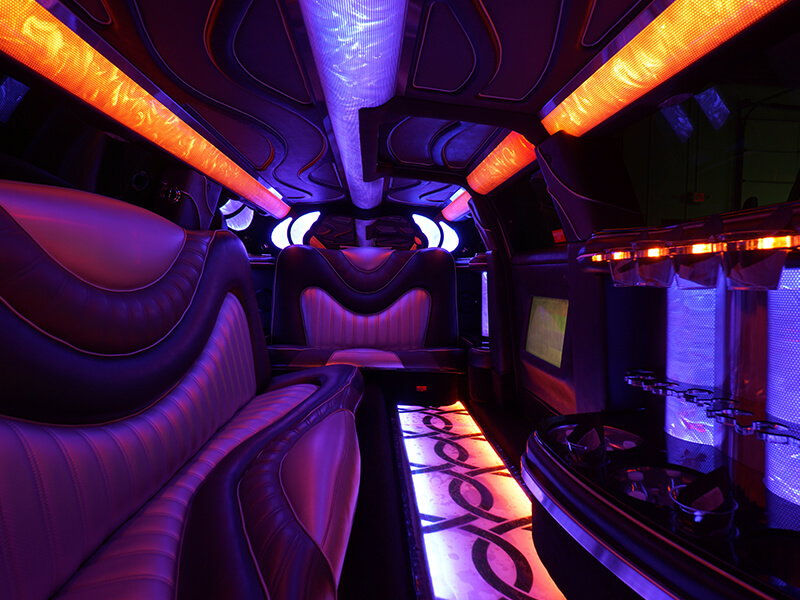 Interior of H2 limo