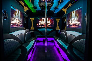 interior of a party bus