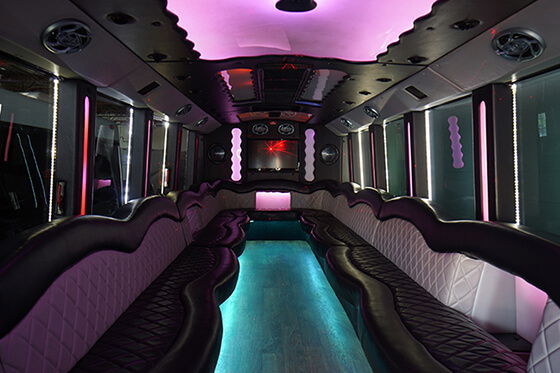 Interior of a party bus